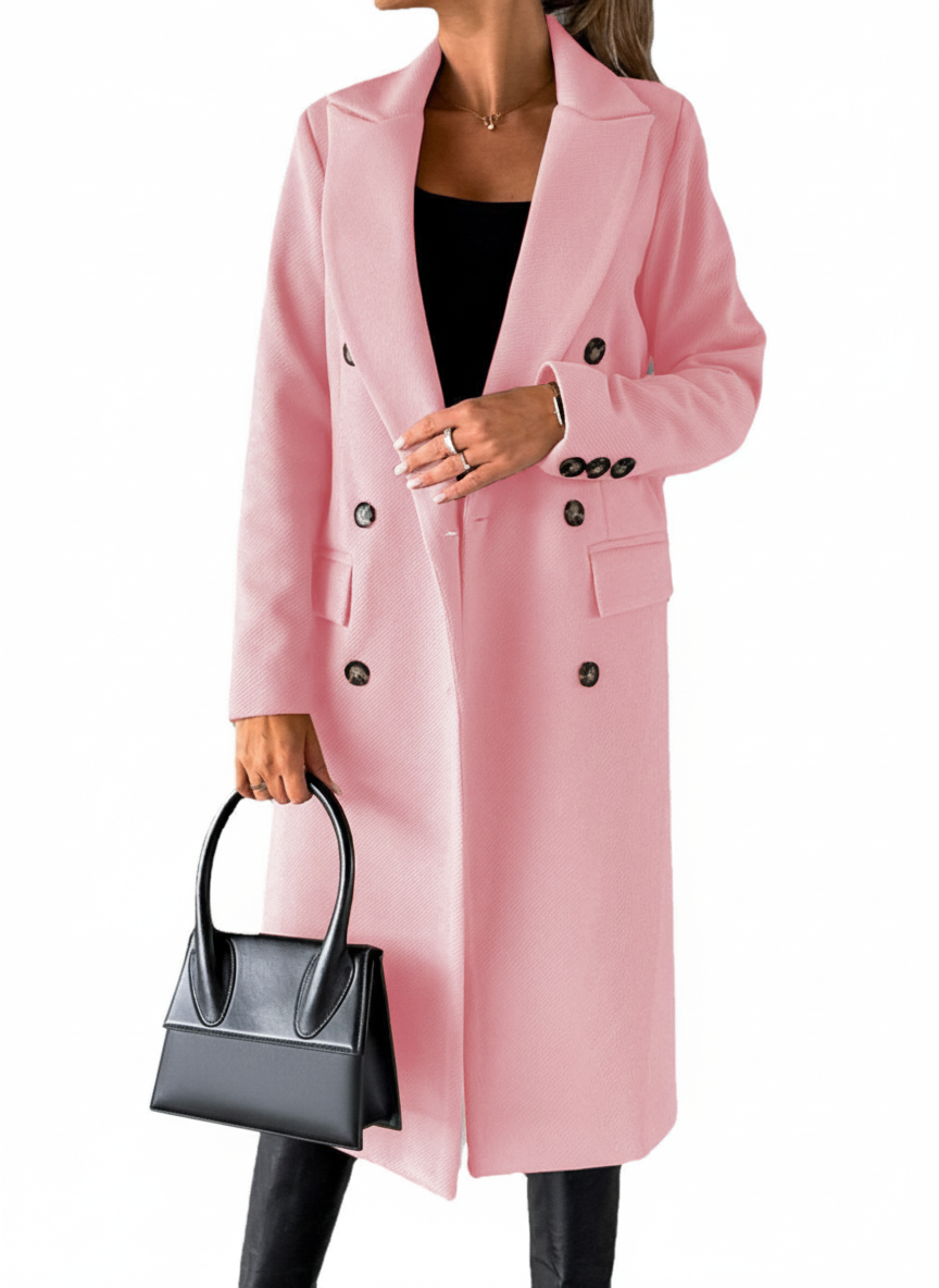 Daphne | Women’s Long Sleeve Double-Breasted Slim Lapel Winter Coat