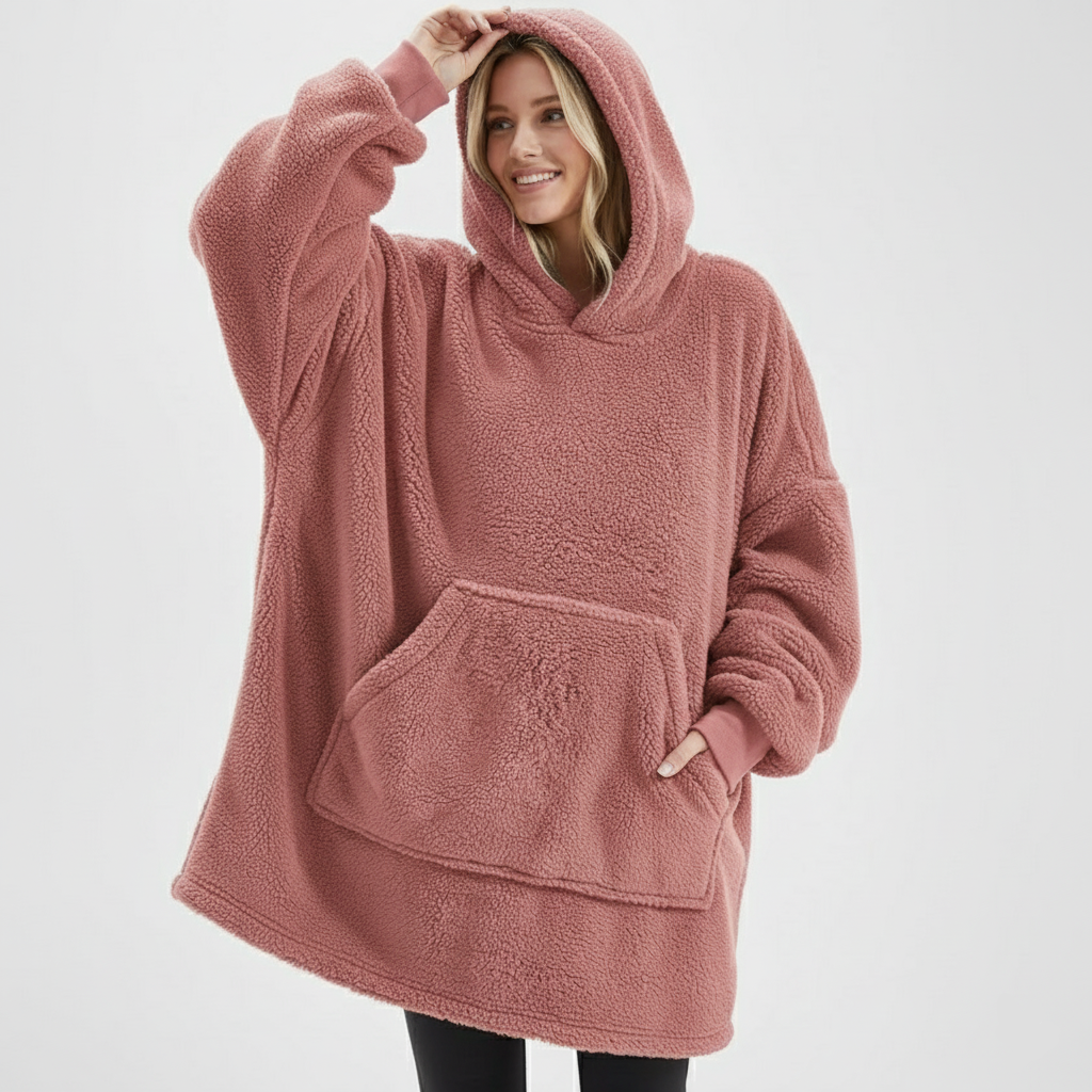 Xenia | Unisex Oversized Fleece Hoodie – Cozy Double-Sided Blanket