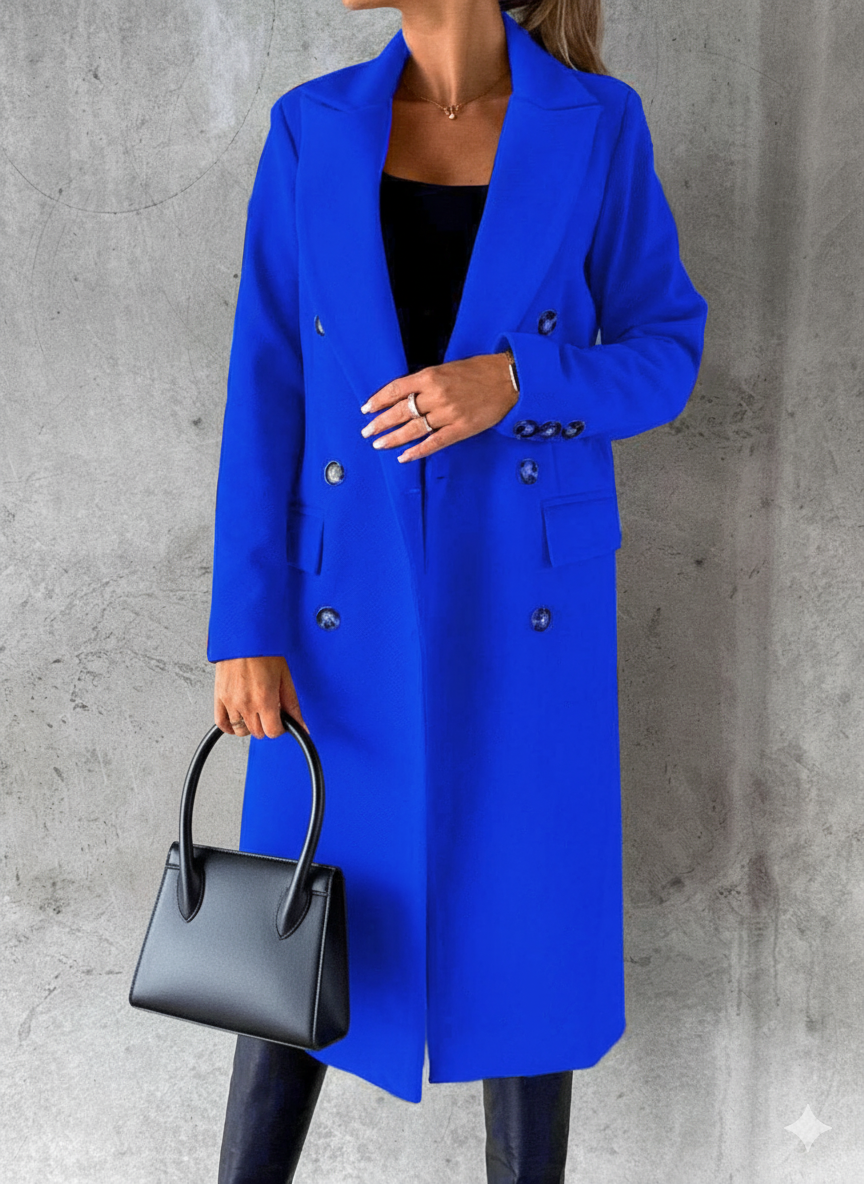 Daphne | Women’s Long Sleeve Double-Breasted Slim Lapel Winter Coat