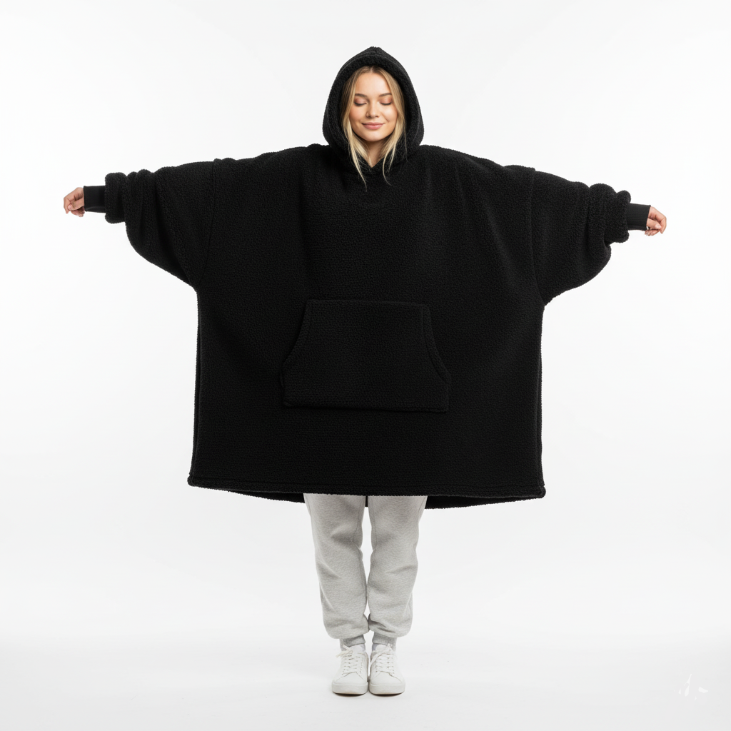 Xenia | Unisex Oversized Fleece Hoodie – Cozy Double-Sided Blanket