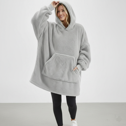 Xenia | Unisex Oversized Fleece Hoodie – Cozy Double-Sided Blanket