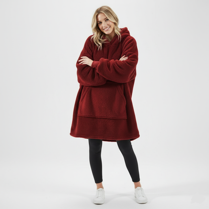 Xenia | Unisex Oversized Fleece Hoodie – Cozy Double-Sided Blanket