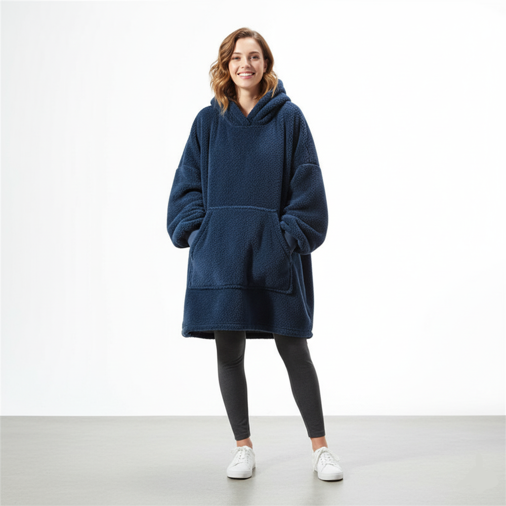 Xenia | Unisex Oversized Fleece Hoodie – Cozy Double-Sided Blanket