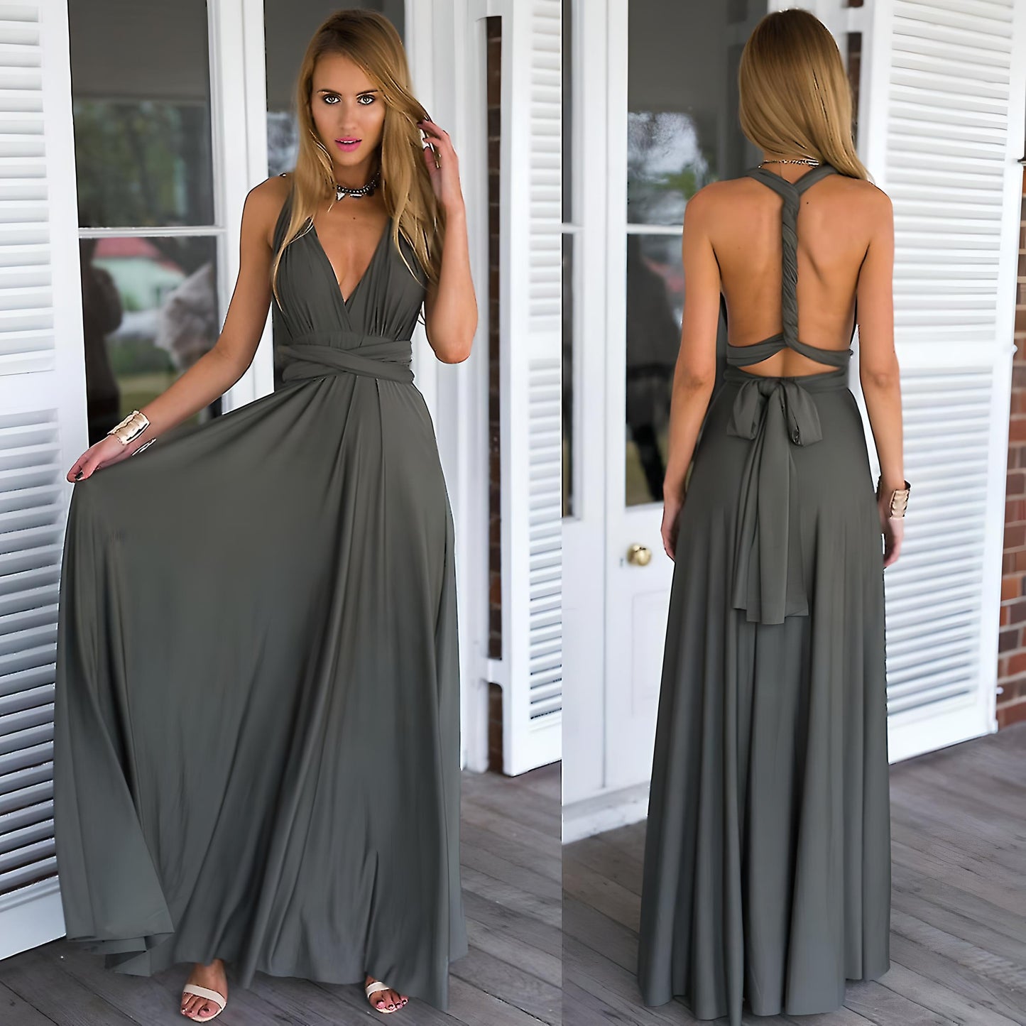 Nalani | Women’s Backless Multiway Bandage Maxi Dress