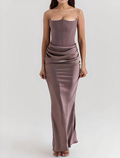 Lexi | Women’s Strapless Tube Evening Gown – Backless Long Bodycon Dress