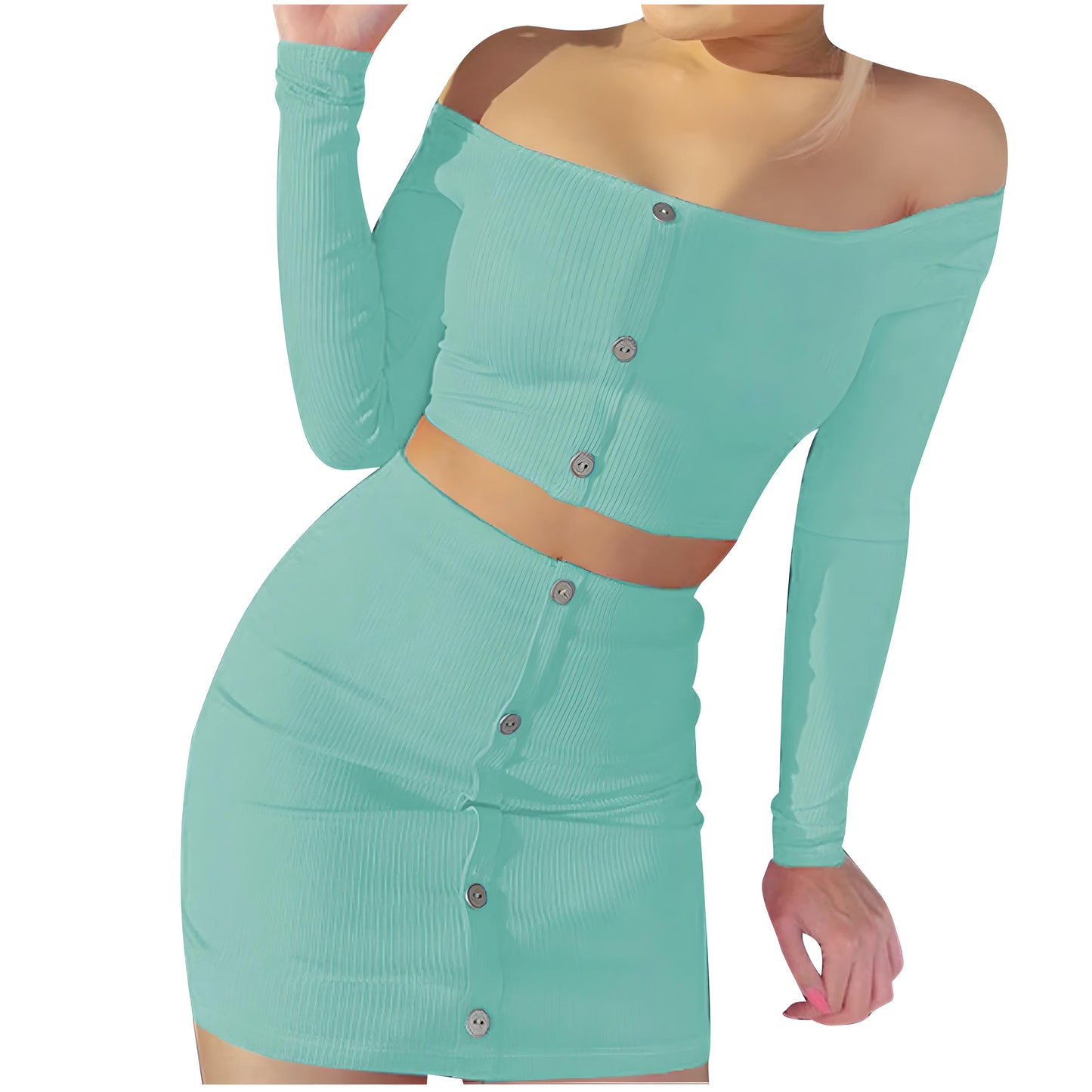 Marisol | Women’s Off-Shoulder Striped 2-Piece Set