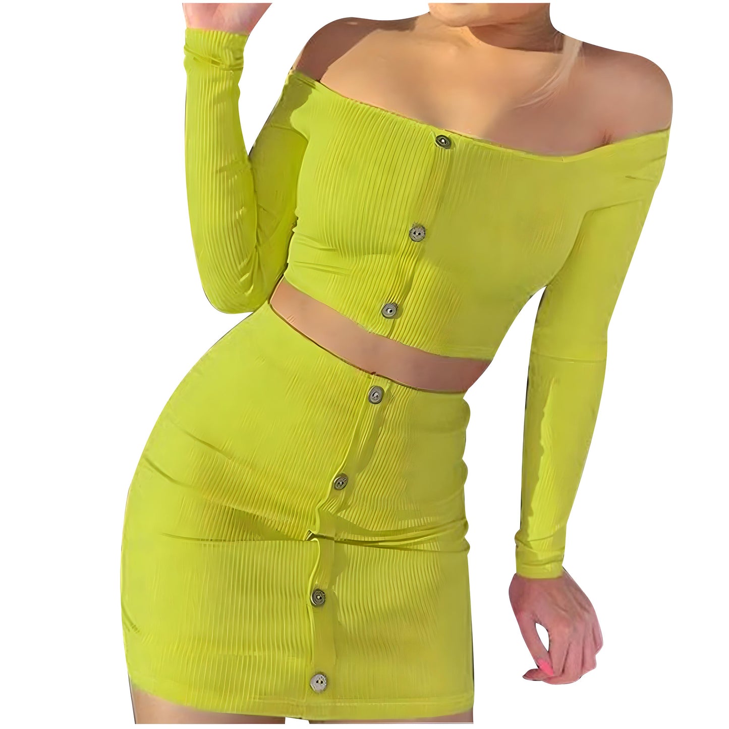 Marisol | Women’s Off-Shoulder Striped 2-Piece Set