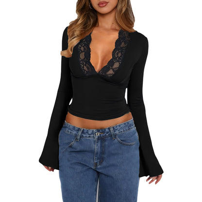 Persephone | Lace V-Neck Top