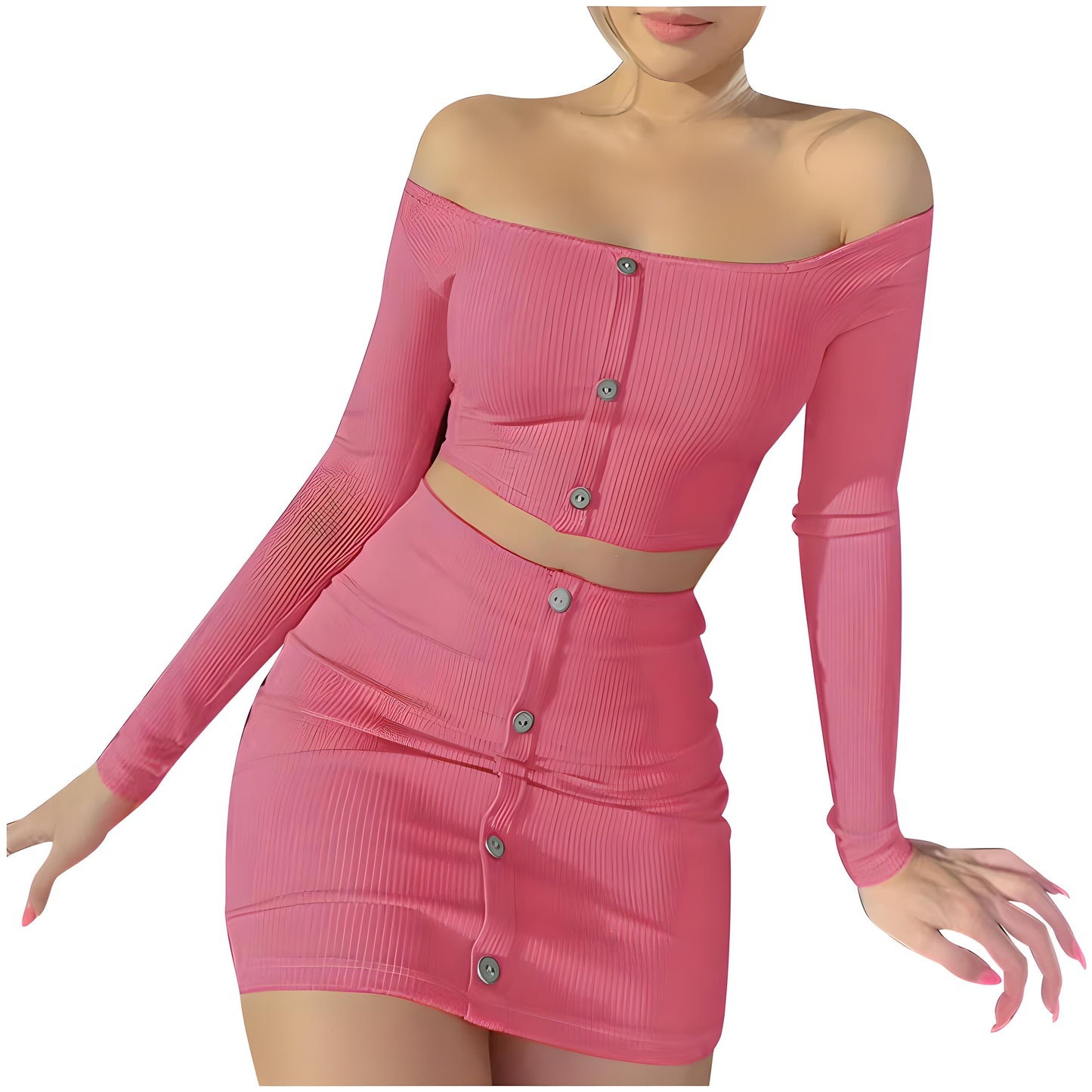 Marisol | Women’s Off-Shoulder Striped 2-Piece Set