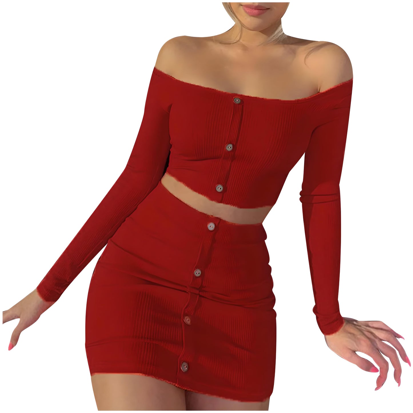 Marisol | Women’s Off-Shoulder Striped 2-Piece Set