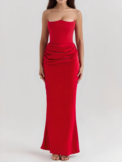 Lexi | Women’s Strapless Tube Evening Gown – Backless Long Bodycon Dress