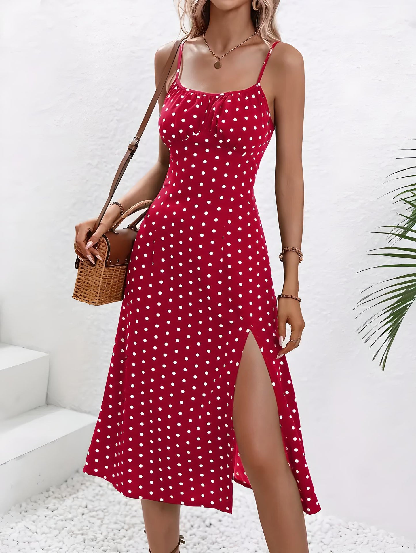 Aurora | Polka Dot Suspender Dress