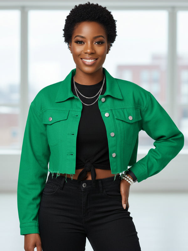 Eliza | Women’s Streetwear Cropped Denim Jacket