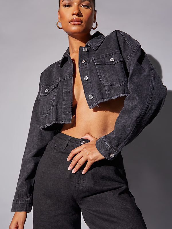 Eliza | Women’s Streetwear Cropped Denim Jacket
