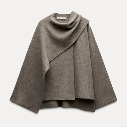 Iris | Women’s Knit Cardigan with Asymmetrical Scarf