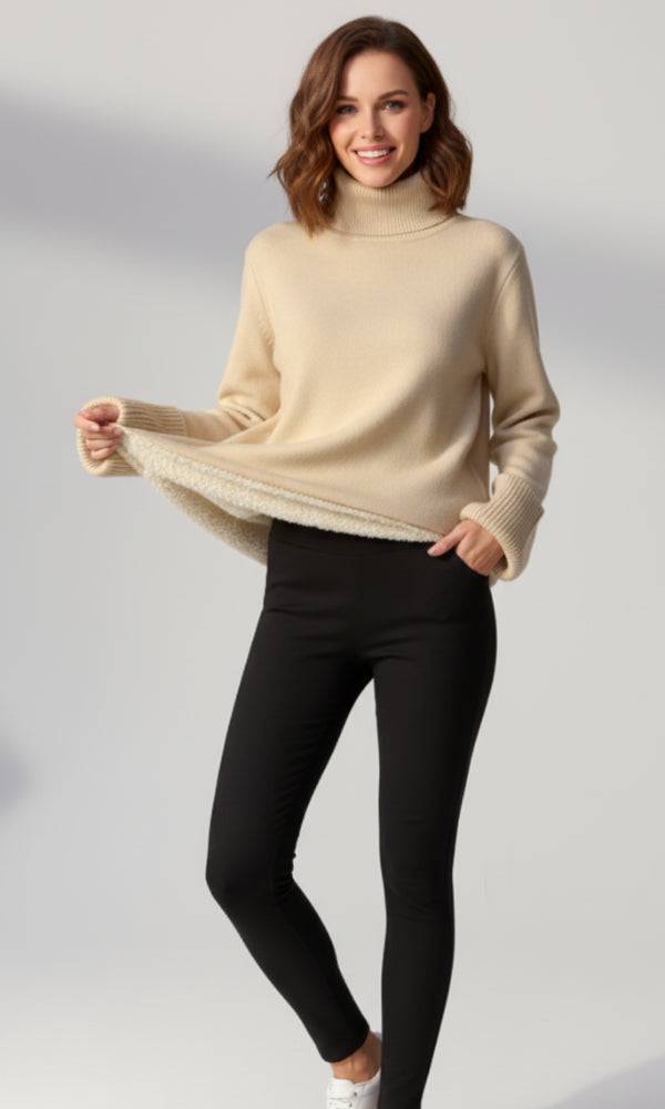 Meadow | Women’s Turtleneck Sweater – Thick Elegant Winter Knit Pullover