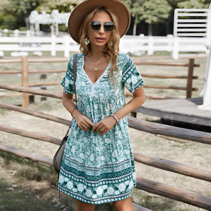 Noemi | Women’s Boho Floral V-Neck Summer Dress