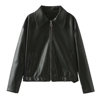 Amara | Women’s Faux Leather Zipper Jacket