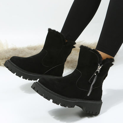 Ume | Women’s Plush Snow Boots – Faux Suede Non-Slip Winter Shoes