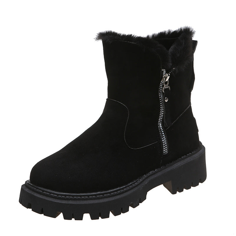 Ume | Women’s Plush Snow Boots – Faux Suede Non-Slip Winter Shoes
