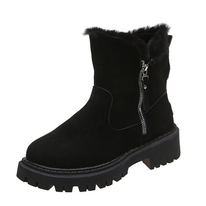 Ume | Women’s Plush Snow Boots – Faux Suede Non-Slip Winter Shoes