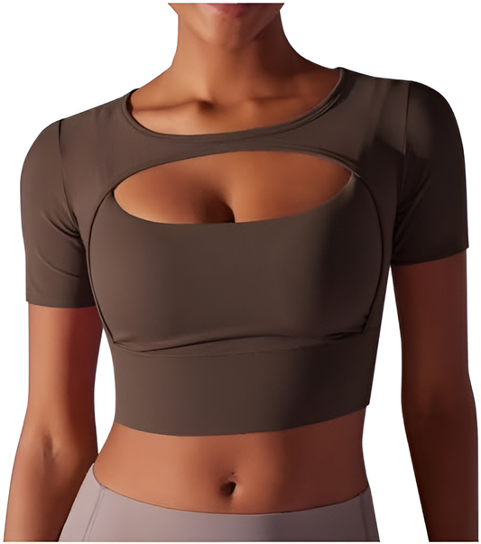 Michelle | Women’s Mesh Double-Layer Fitness Yoga Top
