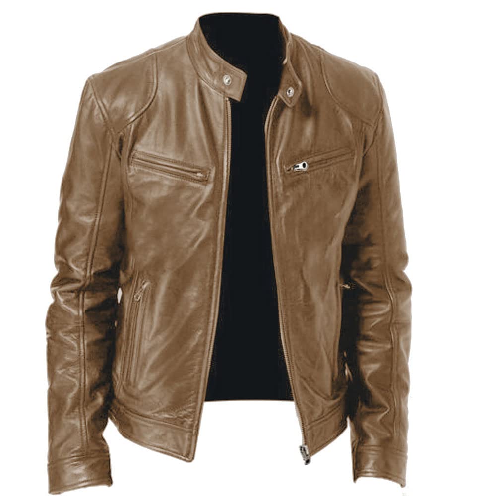 Finn | Men’s Slim Leather Jacket – Stylish Zipper Business Coat