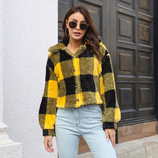 Jayla | Velvet Plaid Jacket