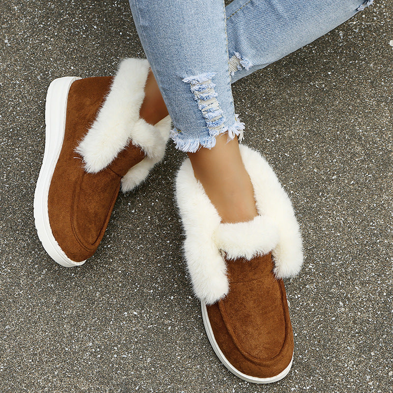 Violette | Women’s Plush Fur Snow Boots – Warm Winter Ankle Shoes