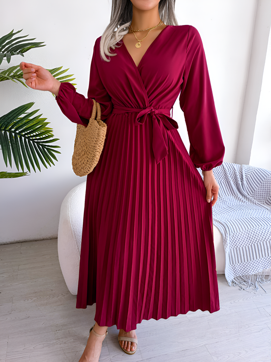 Sariah | Women’s High Waist Pleated Maxi Dress