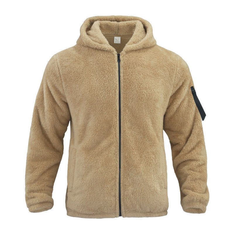 Hugo | Men’s Double-Sided Fleece Hooded Jacket – Warm Winter Outdoor Coat