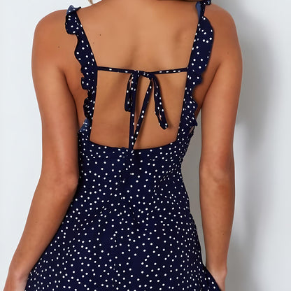 Jolie | Women’s Polka Dot V-Neck Strappy Sundress