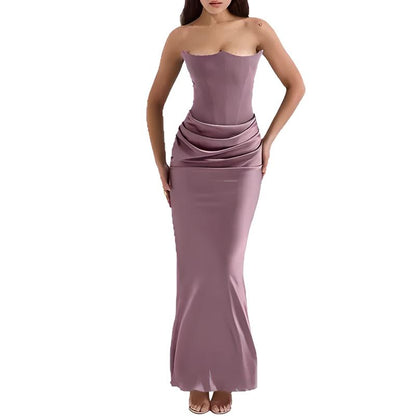 Lexi | Women’s Strapless Tube Evening Gown – Backless Long Bodycon Dress