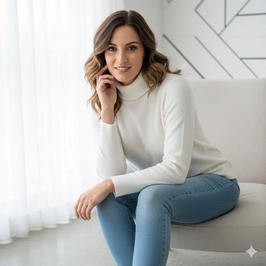 Meadow | Women’s Turtleneck Sweater – Thick Elegant Winter Knit Pullover